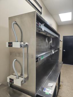Double shelf stainless steel with 2 Hatco Ultra Glo Ray HGAL-72 warmers with lights