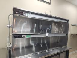 Double shelf stainless steel with 2 Hatco Ultra Glo Ray HGAL-72 warmers with lights