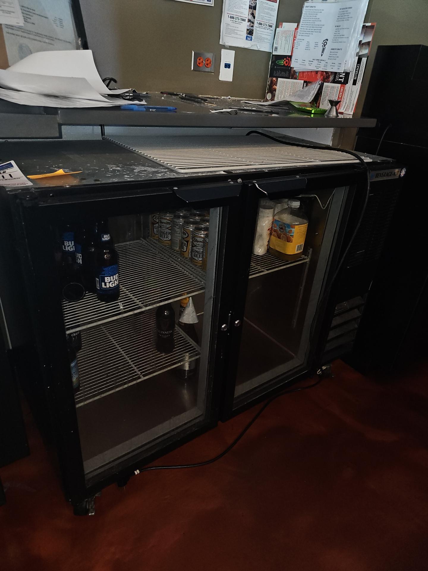 Beverage Air 2 glass door back bar cooler