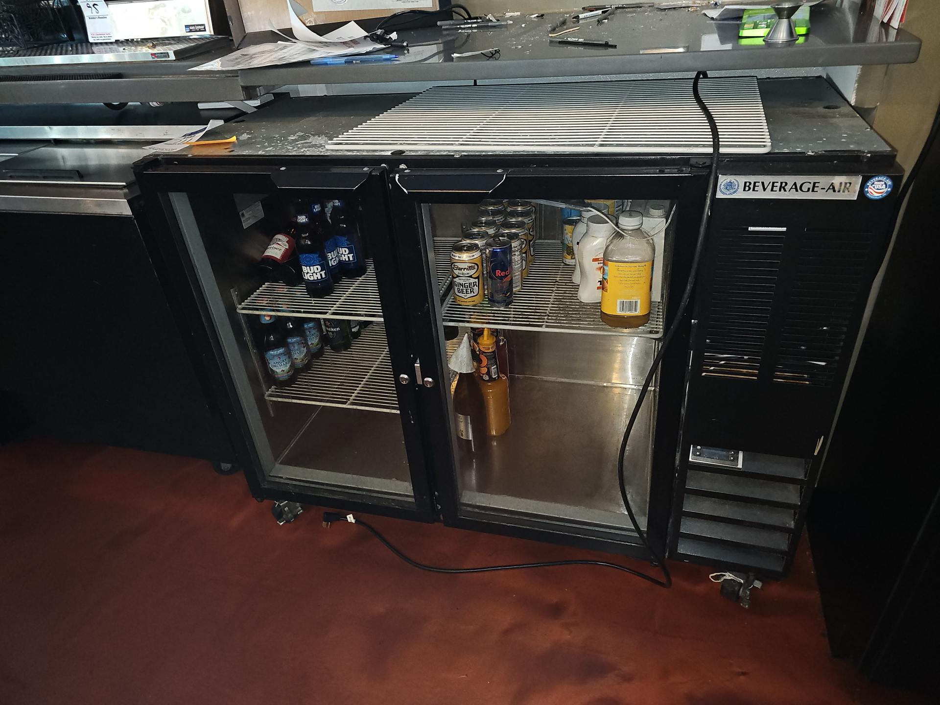 Beverage Air 2 glass door back bar cooler