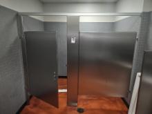 Metal hammered bathroom partition