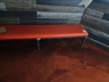 Wooden framed bench with vinyl cushion bench 12'