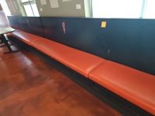 Wooden framed wall benches with vinyl cushion seat