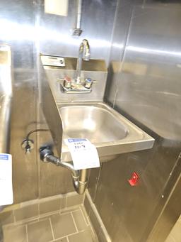 Wall mounted stainless steel hand sink 18" x 13"