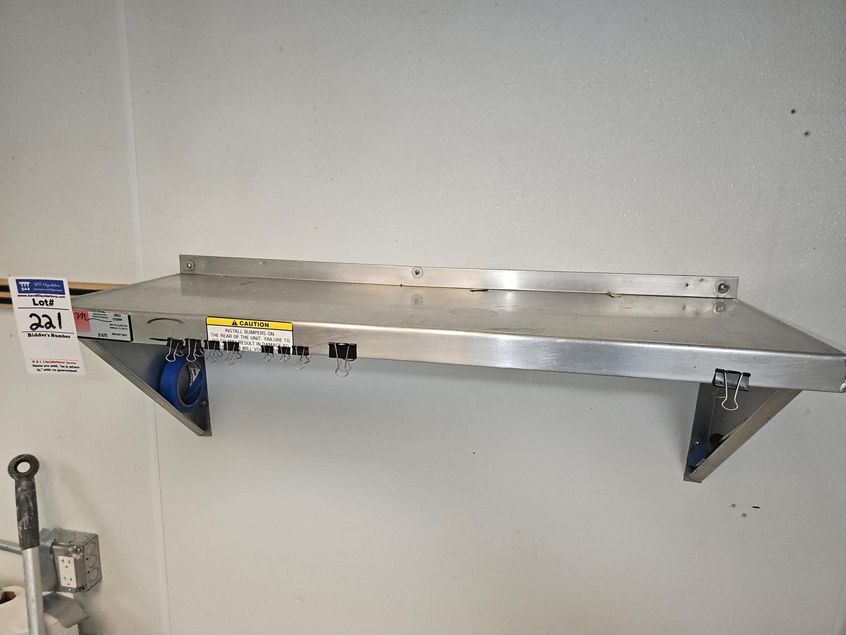 Stainless steel wall mounted shelves 3' x 1'