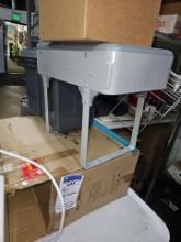 Poly inserted trash bin with sliding draw