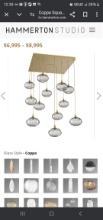 Hammerton Studio base lights with 9 oval pendant lights (Retail over $7,500.00)