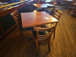 Wooden top table with 3 chairs 30" x 30"