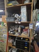 Content of wooden shelf