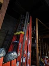 Wooden framed ladders assorted
