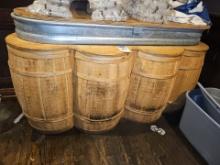 Barral style ice bin 6' with wheels