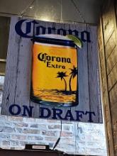 "Corona on Draft" sign