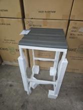 New Uhuru metal white base Stool with slate composite top