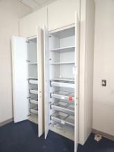 Cabinet with lock and key