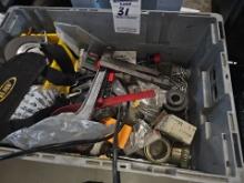 Assorted bin with hardware and tools