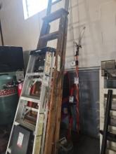 Poly and wooden "A" framed ladders