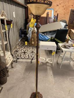 Floor lamp with orange accents