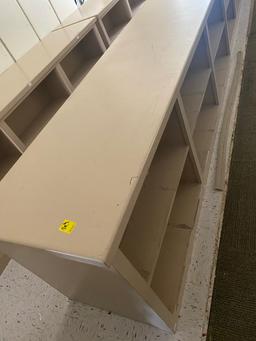 WOODEN BOOK/STORAGE TABLES 98' L X30" T X 26" D