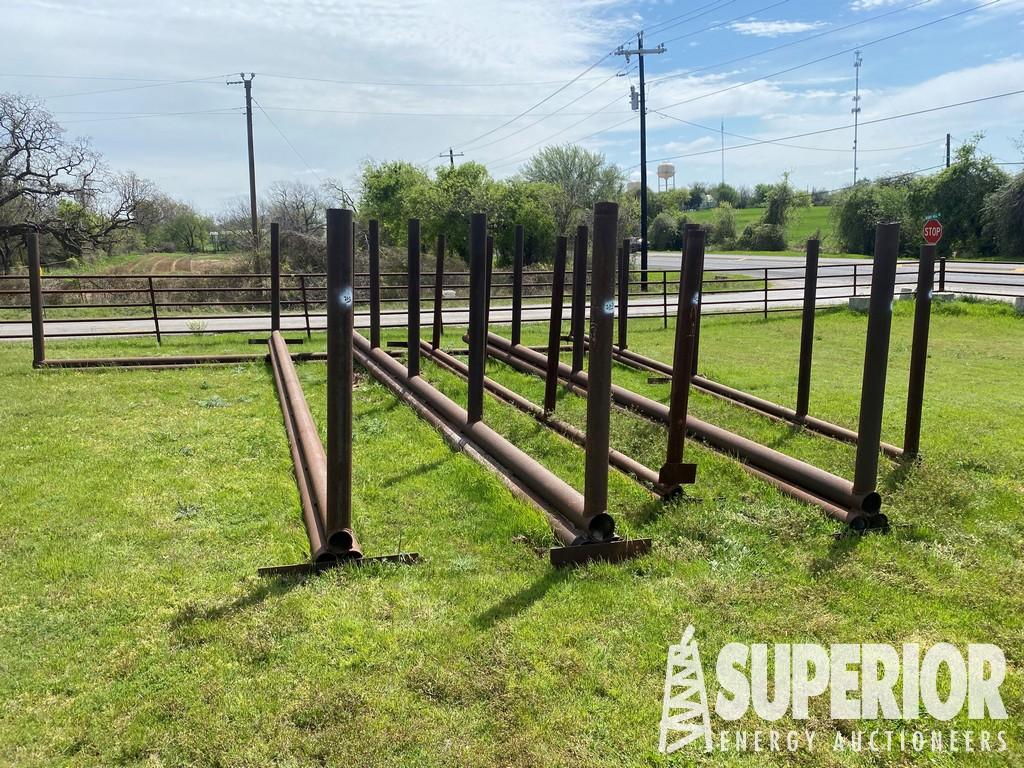 (21-4) (2) 7'H x 32'L 4-Section Upright Pipe Racks