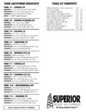 YARD INFO & TABLE OF CONTENTS