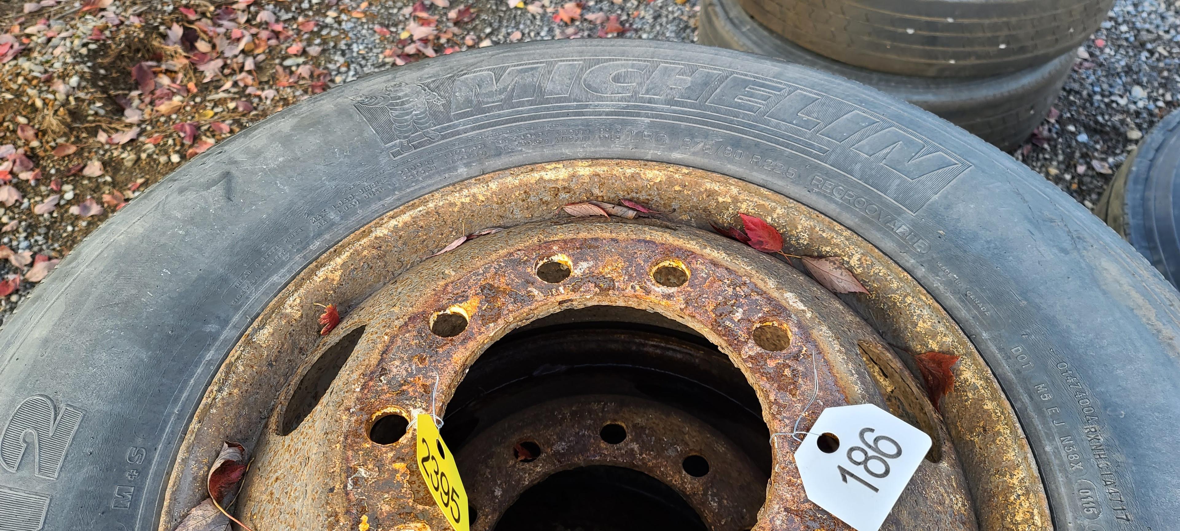 4 275-80 R22.5 Tires And Rims