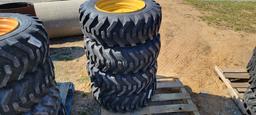 4-New 10x16.5 Skidloader Tires & Rims