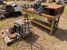 Hoist Trolley, Hose Reels Misc, Work bench w/ vice