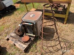 Hoist Trolley, Hose Reels Misc, Work bench w/ vice