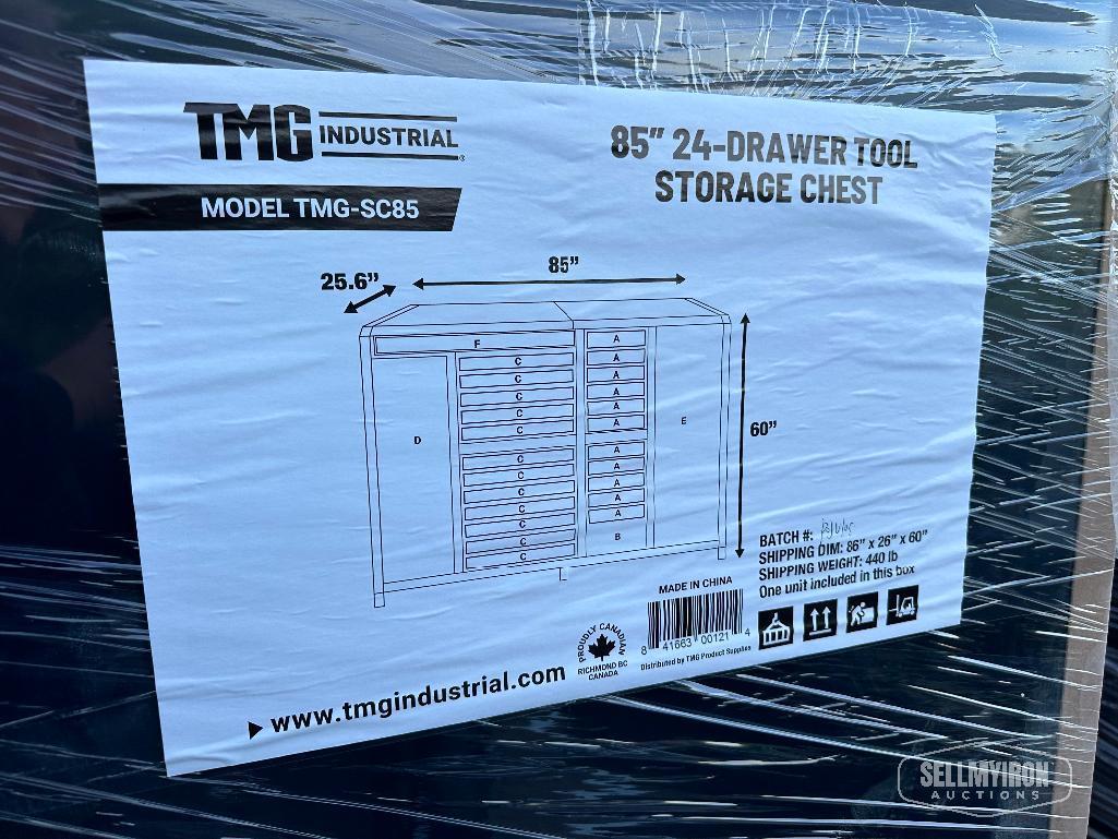 Unused TMG Industrial 85in Multi Drawer Tool Storage Chest [YARD 2]