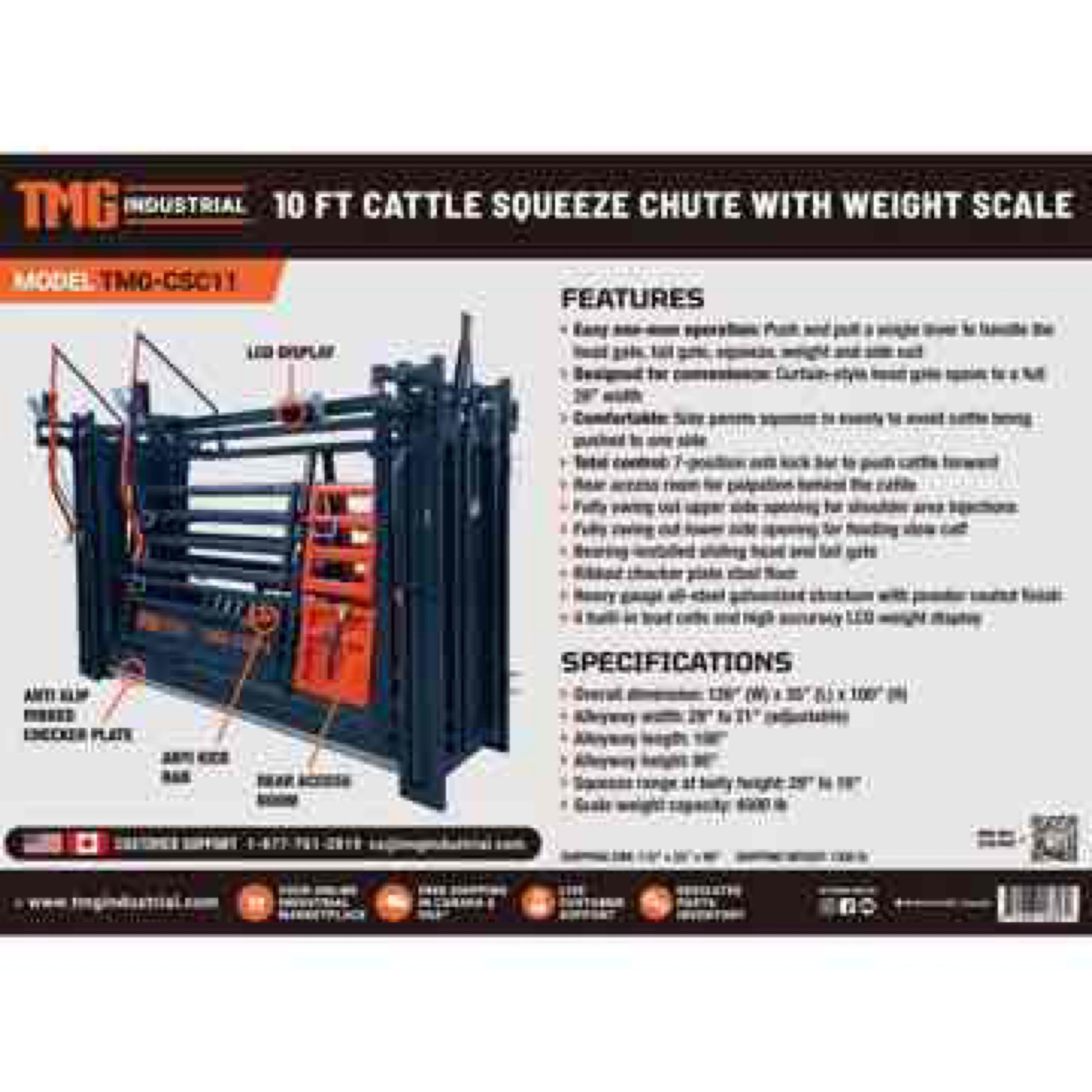 Unused TMG Industrial TMG-CSC11 10ft Squeeze Cattle Work Chute & Scale [YARD 2]