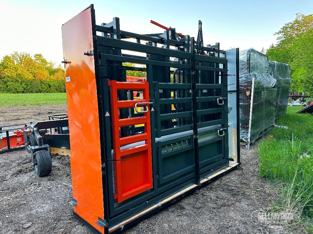 Unused TMG Industrial TMG-CSC11 10ft Squeeze Cattle Work Chute & Scale [YARD 2]