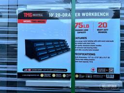 Unused TMG Industrial 10ft 20 Drawer Workbench [YARD 2]