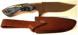 Timber Rattler “Blue Wood Handle, with Sheath, 4 ¾” Blade