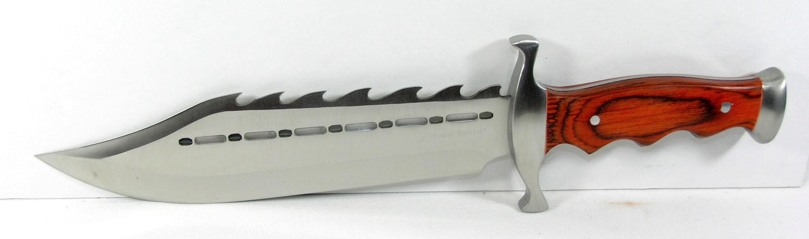 Timber Rattler “Sinful Spiked Bowie”  9-¼” Blade with Nylon Sheath  14 ¾” o