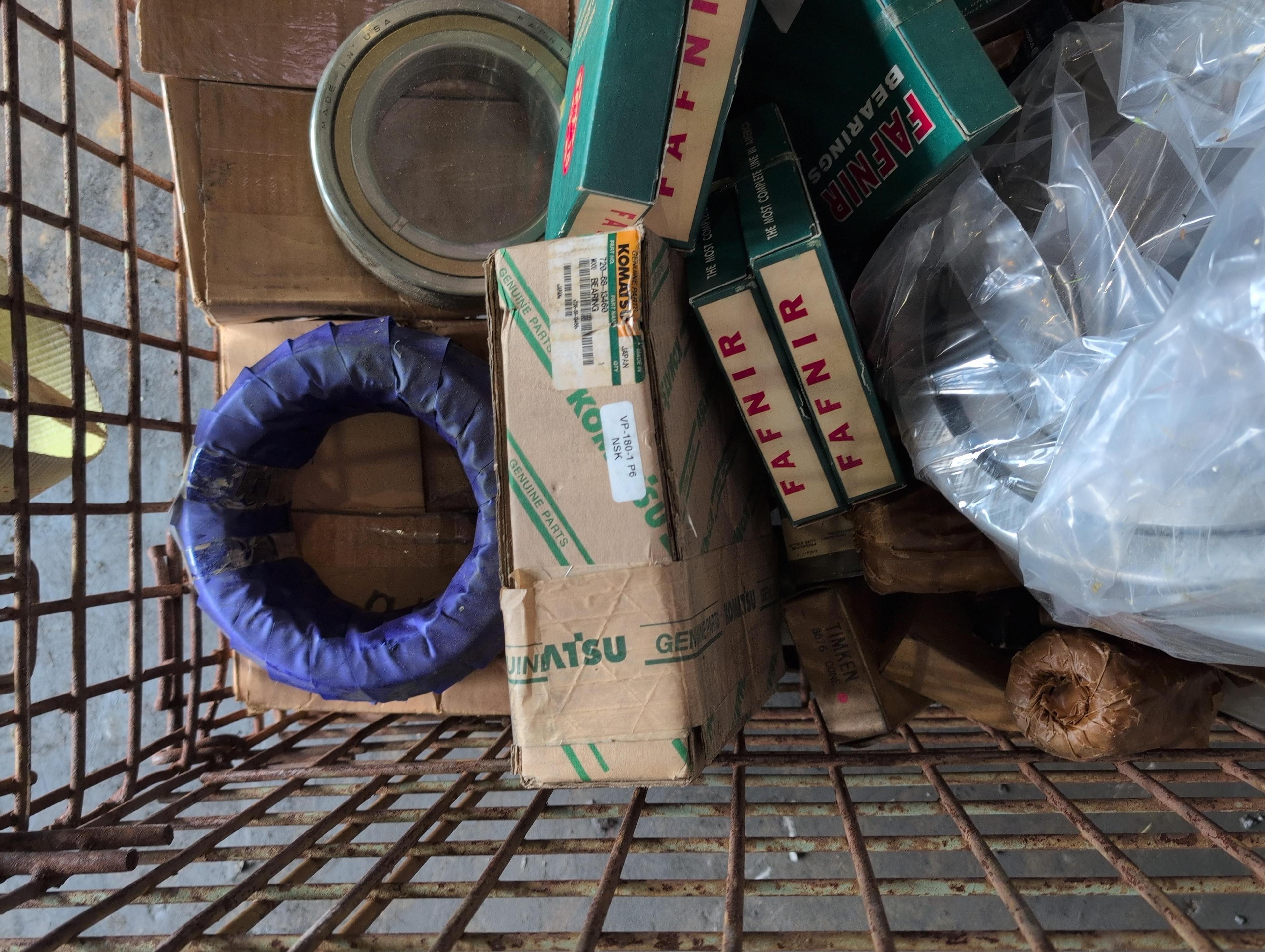 Wire crate of bearings from Fafnir, Skf, NDH, Etc
