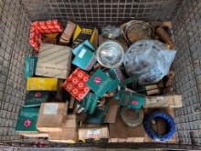 Wire crate of bearings from Fafnir, Skf, NDH, Etc