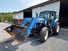 New Holland, T4 100 4WD W/New Holland 655TL loader, 944 hrs 3 pt arms, Duel Hyd., PTO
