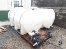 (2)725 gallon leg tanks on transport frame pump as is