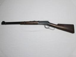 Winchester 30 WCF M94 lever action repeating rifle, buckhorn & hooded sight