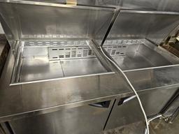 Turbo Air sandwich/salad prep table w/2 door fridge & 2 top doors