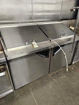 Turbo Air sandwich/salad prep table w/2 door fridge & 2 top doors