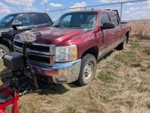 2008 Chevy 2500HD LT-(burgundy)-crew, 4x4,6.0, 6.5 ft box, no snowplow or hookups VIN 1GCHK23K88F195