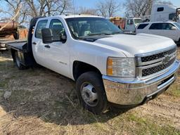 2011 Chevy 3500 Crewcab Flatbed 6.6 duramax 223k runs & drives no issues clean title 14K