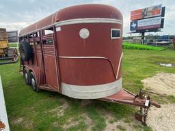 1990 16' Bonanza Stock Trailer with split gate has registration papers