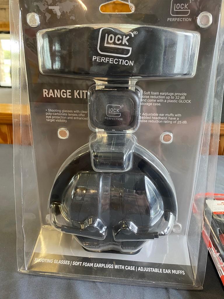 Glock Range kit,Glass,Ear Plugs ,Ear Muffs with Gun Cleaning Kit