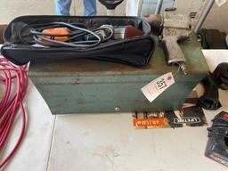Ridgid Sander,Tool box with content