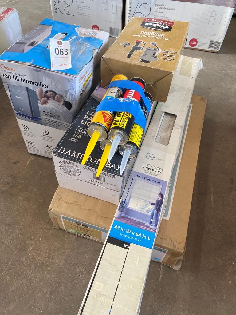 Pathway lights,blinds,top fill humidifier,misc