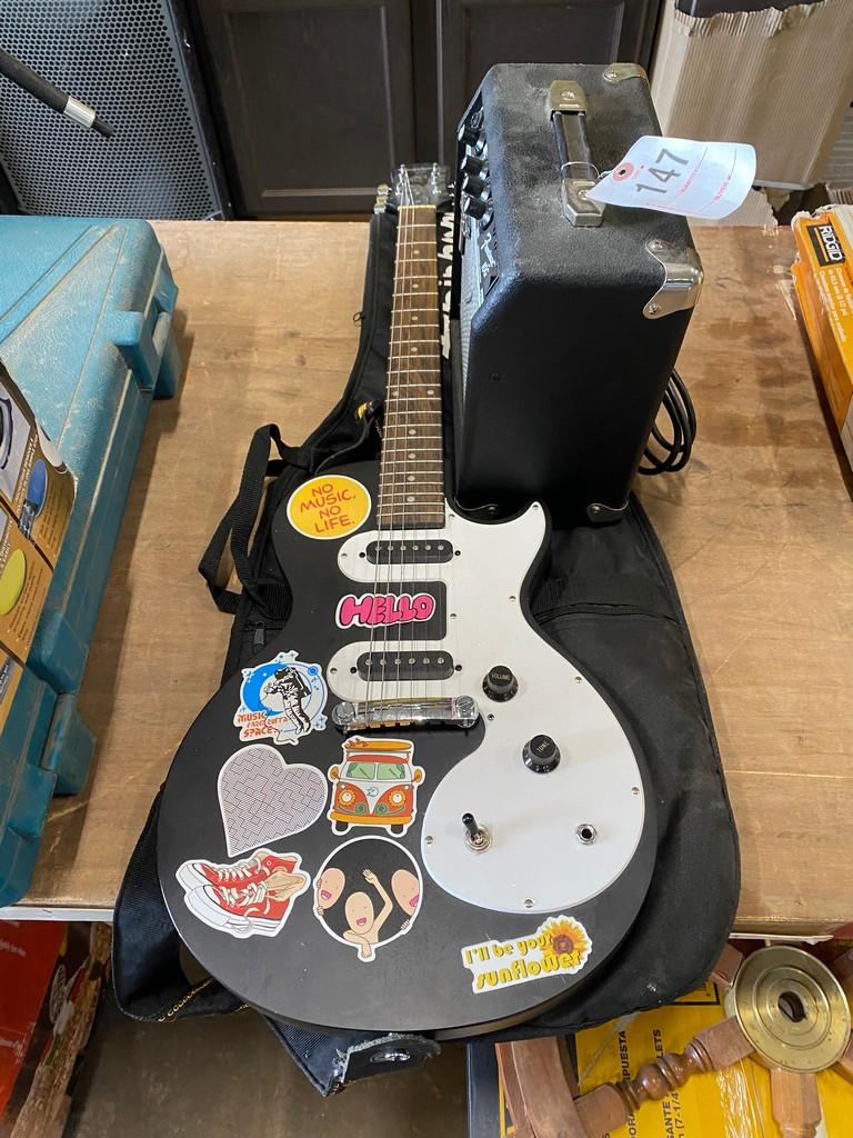Epipone guitar & fender amp