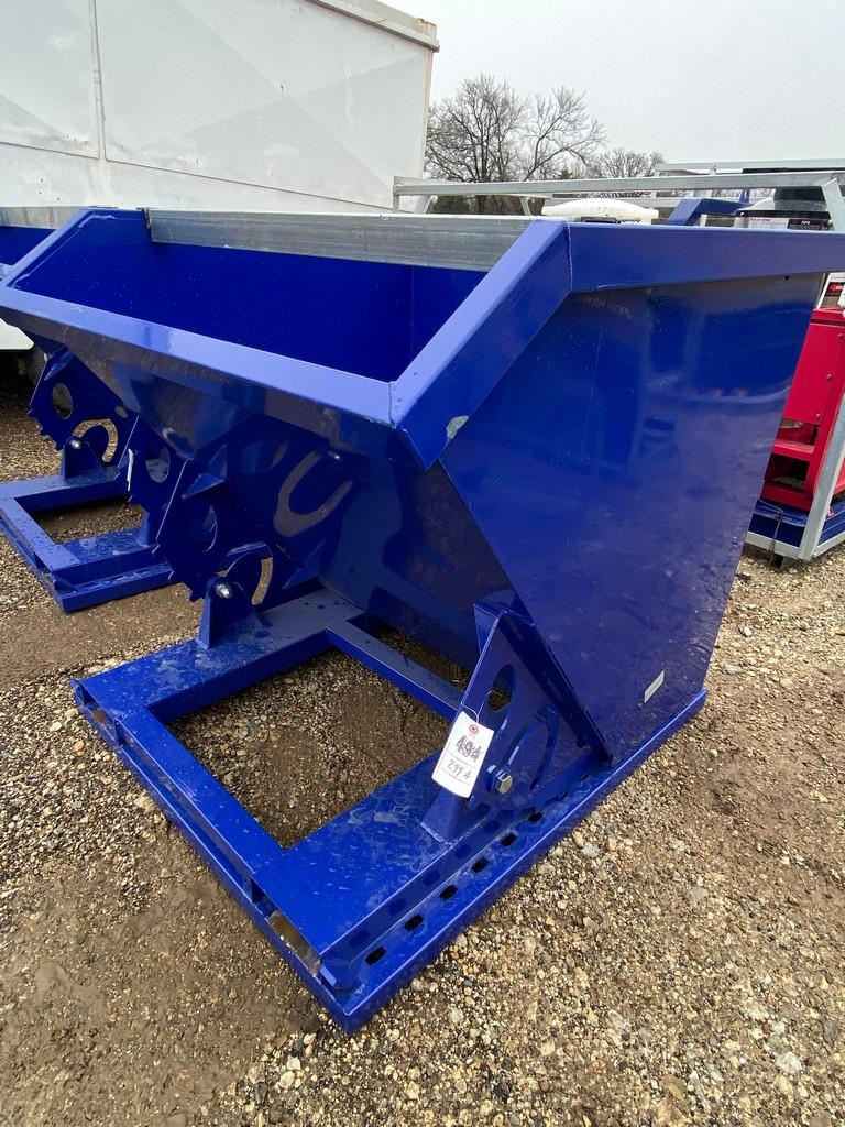 Blue self dumping hopper