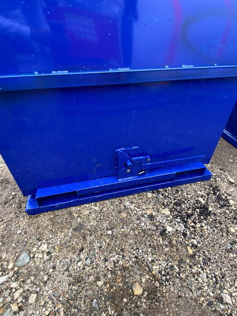 Blue self dumping hopper